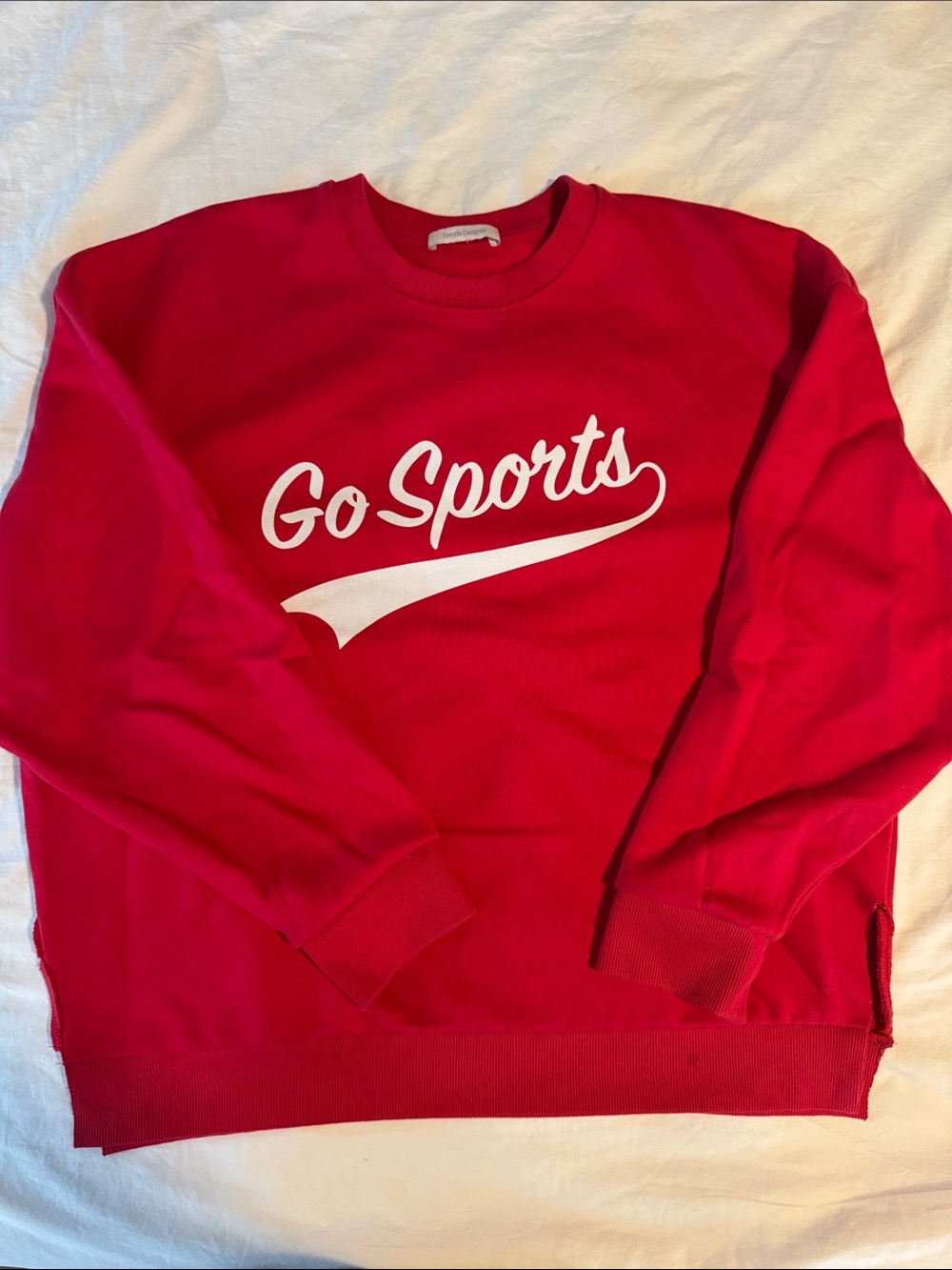 Favorite Daughter | Red 'Go Sports' Crewneck Pullover L
